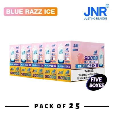 5 Box (25 pcs) Blue Razz Ice | JNR Lion King 50K Puffs Disposable Vape